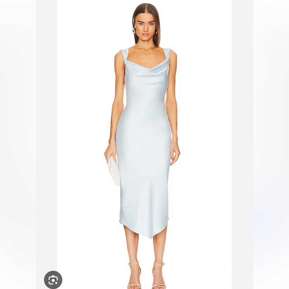 Michael Costello x revolve Kyler midi dress in baby blue